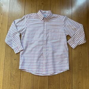 L.L. Bean Shirt Mens 16-32 Large Red Check Wrinkle Free Traditional Fit 237807